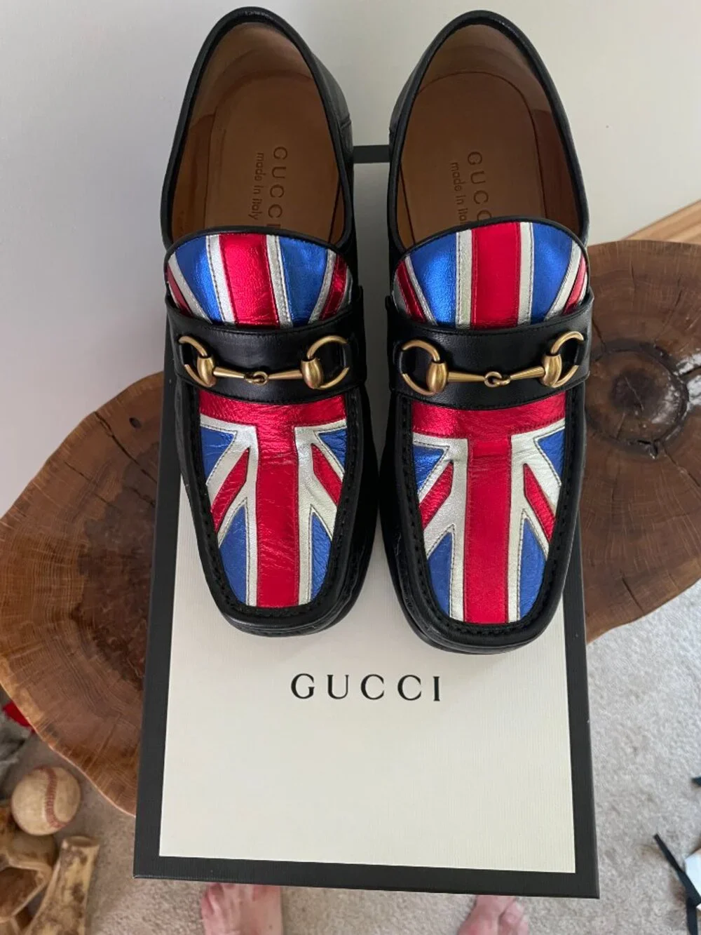Men's size 7 Gucci Union Jack Horse Bit Loafers